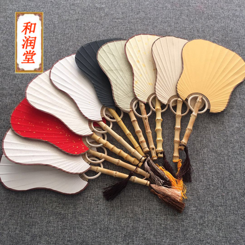 手工宣紙雙面空白芭蕉海棠團扇 中國風宮廷蒲扇手繪書法創作批發