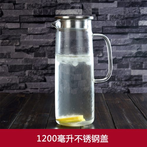Cold kettle, glass kettle, cold kettle, large capacity, heat-resistant and high-temperature-resistant flower teapot, water cup, juice pot set
