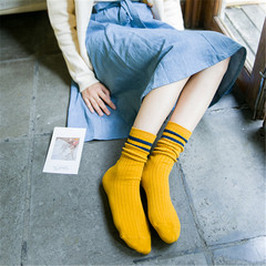 堆堆襪女 棉襪兩桿時尚潮流襪 個性百搭款長襪 文藝范中筒女襪