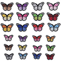 Modern exquisite 12-color embroidered butterfly patch for clothing, purse, packaging decoration, repair, embroidery wholesale