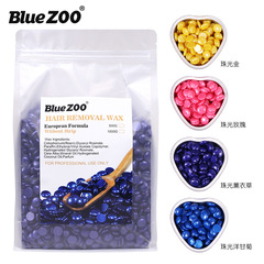 BlueZOO Hair Removal Hard Wax Can Be Used for Labels, Wax-Free Paper Solid Body Hair Removal Pearlescent Wax, 1000g Bag, 4 Colors