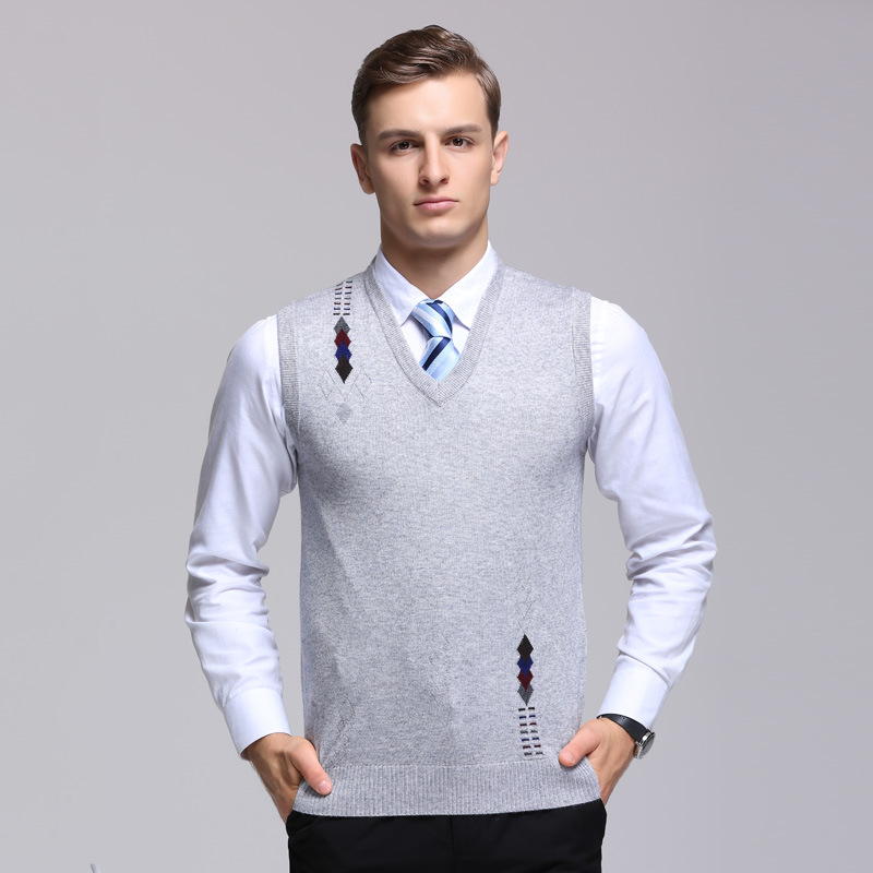 男式背心V领毛衣男装时尚休闲修身简单大气上衣男全国一件代发|ru