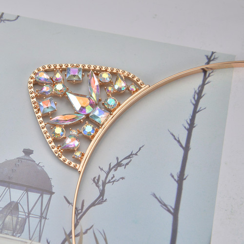 Kashitong European and American cat ear headband hair accessories Alloy dot diamond rabbit ear headband headwear Christmas gift