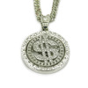 European and American hip -hop street trendy men's necklaces inlaid US dollar rotation pendant neomopesis