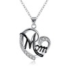 Accessory, two-color necklace heart shaped for mother's day, Amazon, wish, European style, Birthday gift
