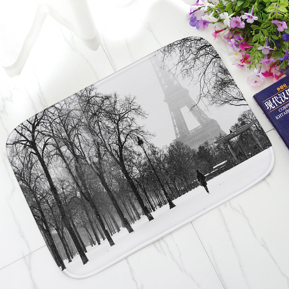 Air Bag Retro Nostalgic Bicycle Printed Carpet Floor Mat Flannel Distinctive Creative Door Mat Absorbent Non-slip