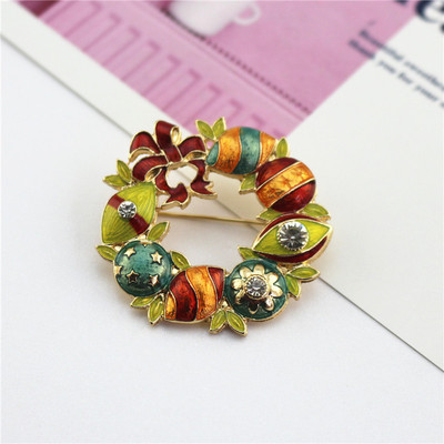 复古时尚个性蝴蝶结花环滴油胸针优雅大气外套披肩扣|ms