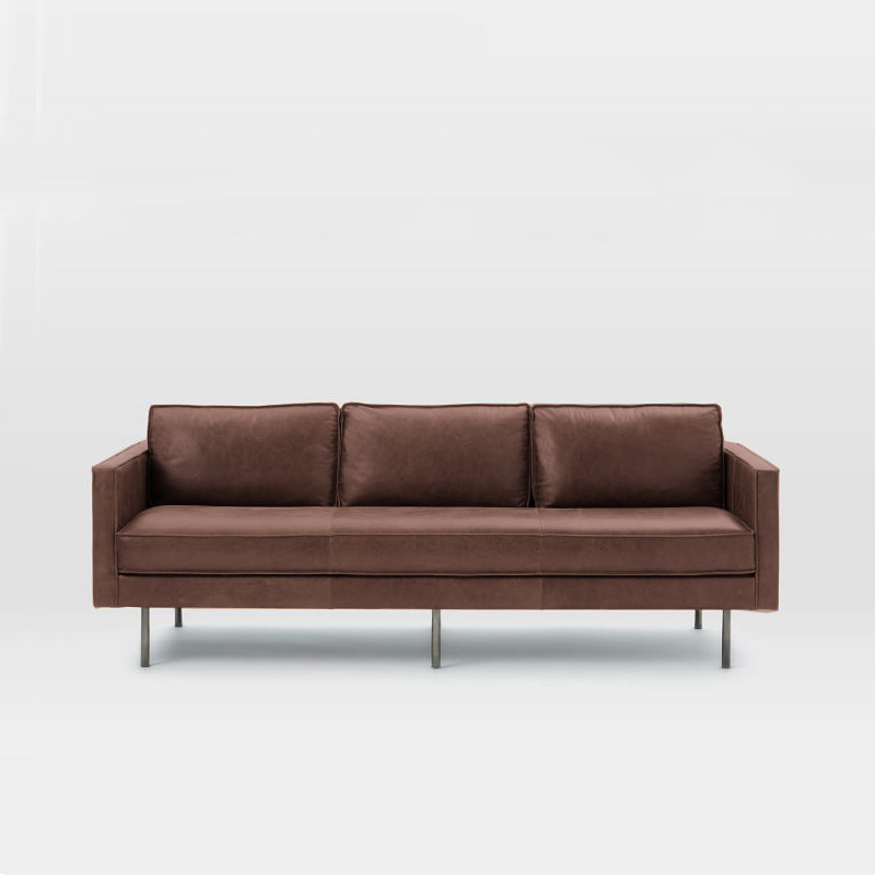 Yihaixuan nórdico sofá de cuero genuino simple moda tres pares solo salón mediano y pequeño apartamento muebles de oficina sofá
