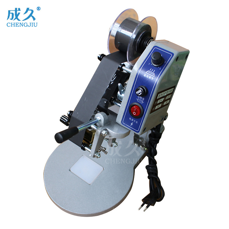 DY-8 máquina de codificación de cinta de presión de mano de tres filas máquina de impresión de calentamiento directo manual máquina de codificación de bolsas de plástico de tarjetas de cartón