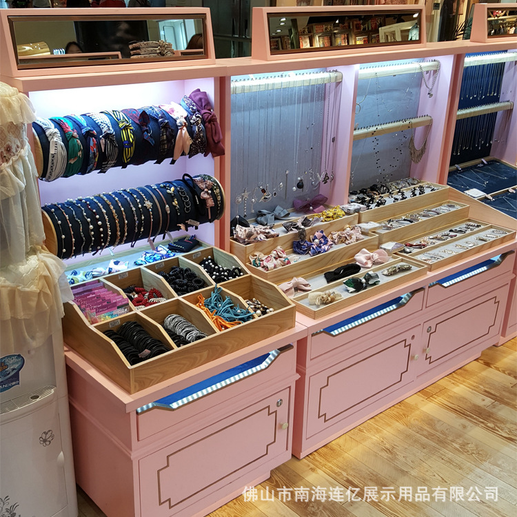厂家定制商场饰品店陈列架烤漆发夹头饰展示柜高端饰品项链展示柜