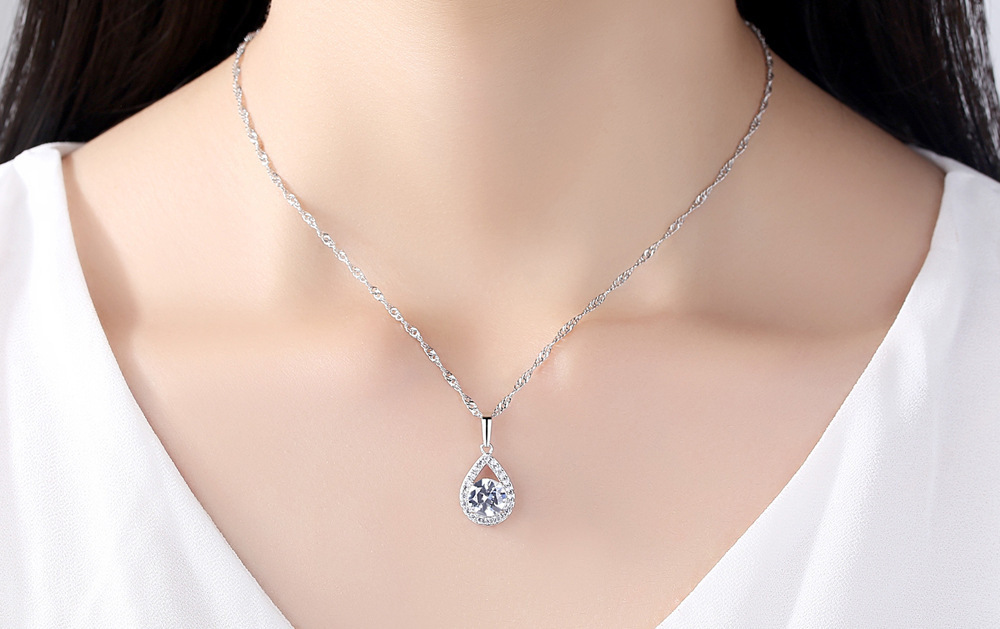 New Angel Tears Zircon Necklace display picture 4