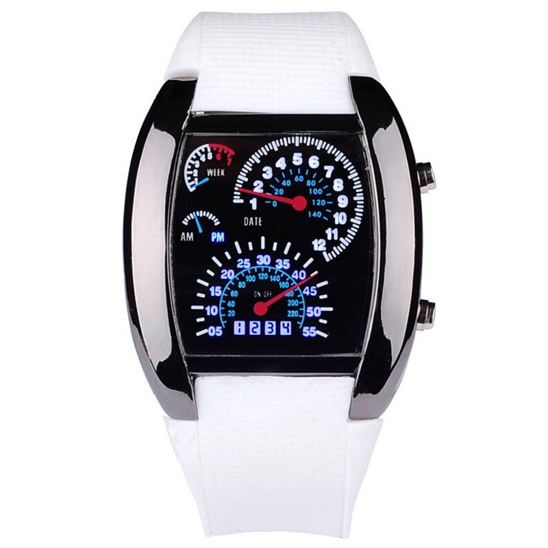LED spor saat, yelpaze göstergesi tasarım erkek izle