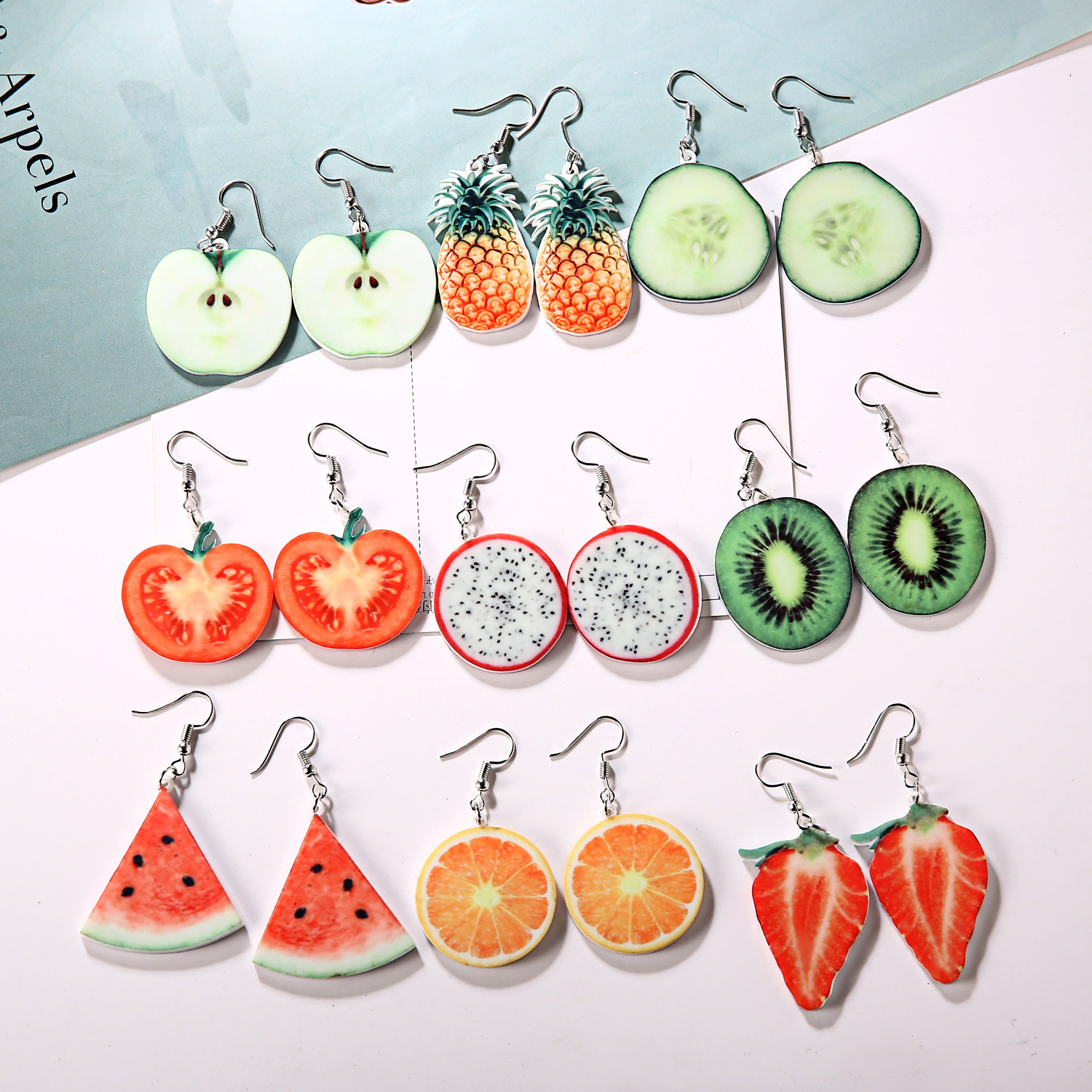 Cute Simple Style Fruit Arylic 3d Print Women's Drop Earrings display picture 3