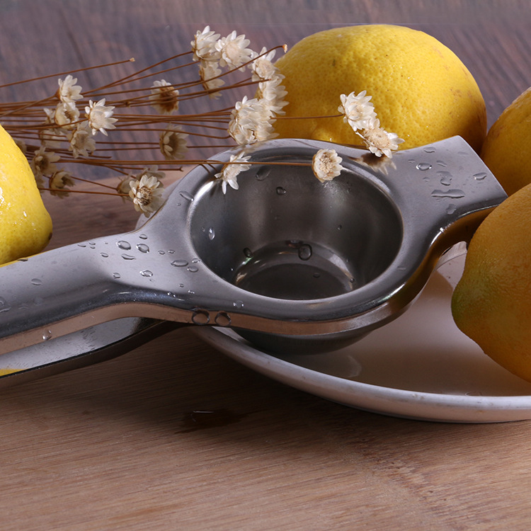 柠檬榨汁器DIY儿童辅食手动压汁家用厨房小工具地摊不锈钢柠檬夹