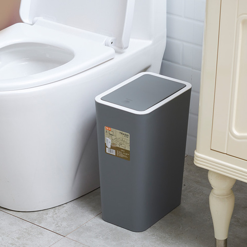 Straw House Nordic Creative Bathroom Trash Can Kitchen Living Room Household Rectangular Plastic Trash Can with Lid 