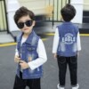 Kids vest 2018 New products Korean Edition hole cowboy coat CUHK men and women Same item children spring and autumn Vest