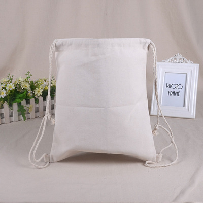 blank Canvas bag Customized logo student Hand drawn Canvas bag goods in stock Shoulders backpack canvas Bundle pocket goods in stock