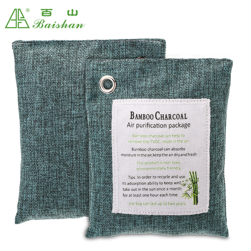 跨境家车两用200g麻布活性炭包 除甲醛苯TVOC新房汽车活性竹炭净