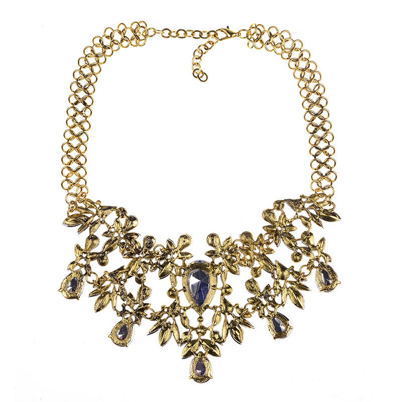 Les Gouttelettes D'Eau Glamour Brillant Cristal Alliage Collier De Gros display picture 5