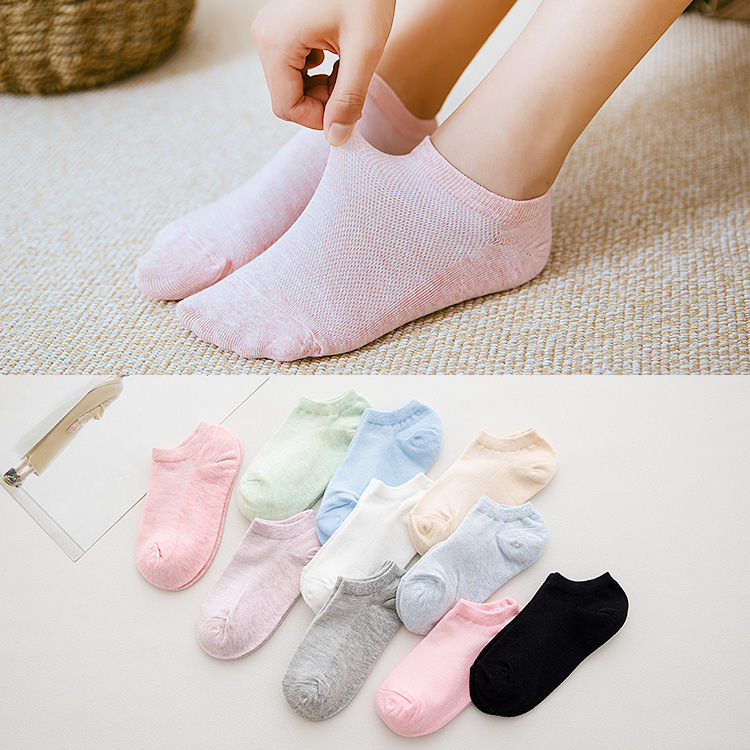 【網眼薄款】襪子女夏季女士船襪純色透氣短襪學院風女襪廠家批發