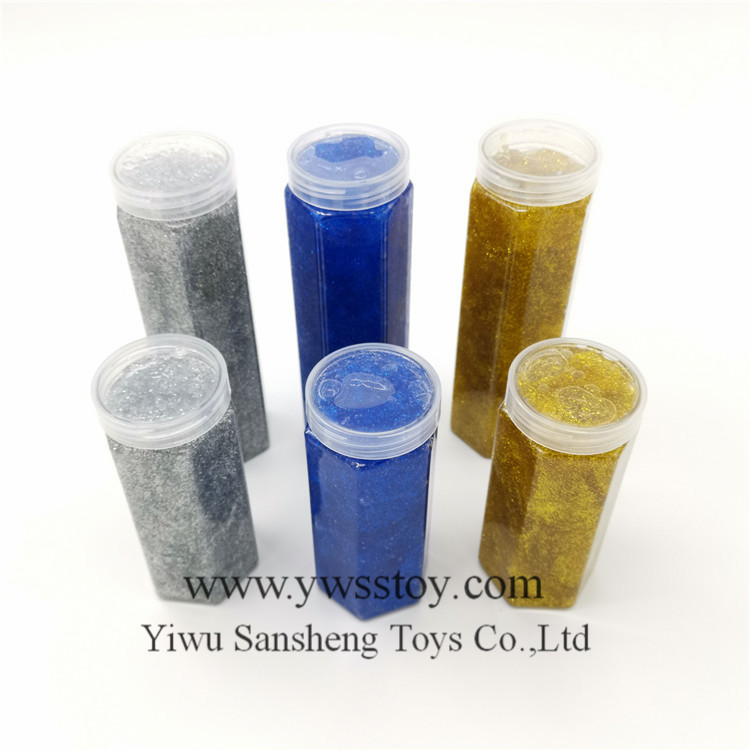 长条六边形金粉水晶泥