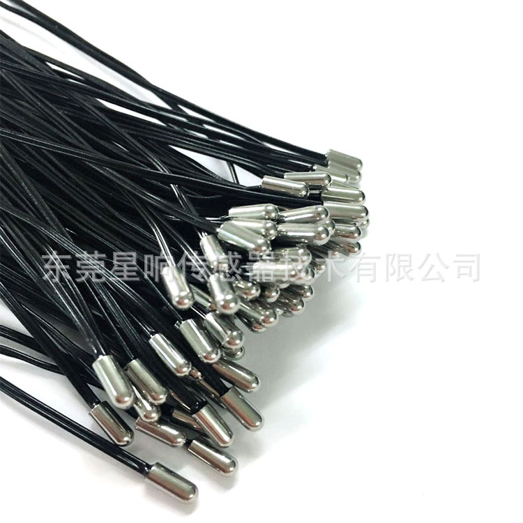 厂家供应 高精度金属圆柱壳洗衣机用温度传感器10k 3950感温探头