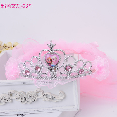 핑크 중간 모래 보석 크라운