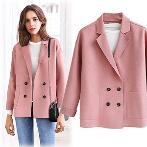 European and American women’s large new double woolen short coat