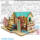 Деревянная трехмерная головоломка с лазером, домик, интеллектуальная игрушка, конструктор, DIY, 3D