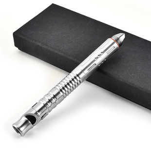 Factory Wholesale New Stainless Steel Multifunctional Whistle Tactical Pen Customized Outdoor Self-Defense Pen Whistle Broken Window Pen