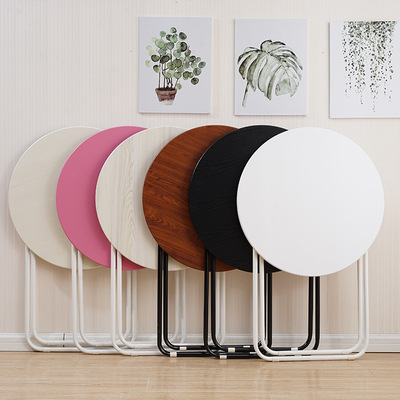.Folding table round table household outdoors simple and easy portable table Simplicity Having dinner Folding Dual use balcony