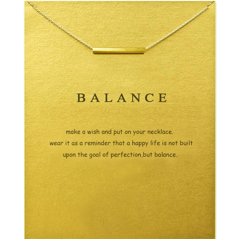 黄铜空心管一字金属棒欧美创意速卖通WISH金色合金锁骨短简约项链