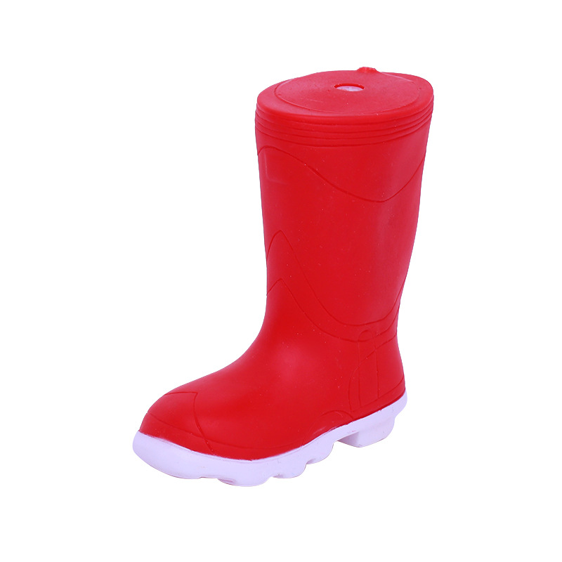 Botas de vinilo zapatos de agua para mascotas juguetes de sonido Zapatos resistentes a mordeduras juguetes para perros molares personalización al por mayor