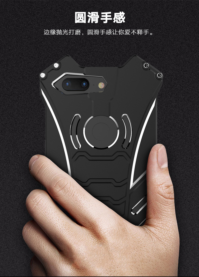 R-Just Batman Shockproof Aluminum Shell Metal Case with Custom Batarang Stent for OnePlus 5T