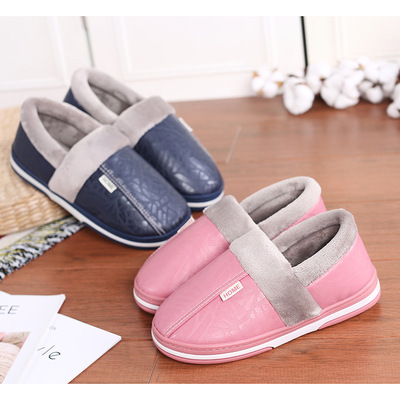 冬季新款卡通棉拖鞋长毛绒室内外保暖月子拖鞋防滑男女式棉拖批发