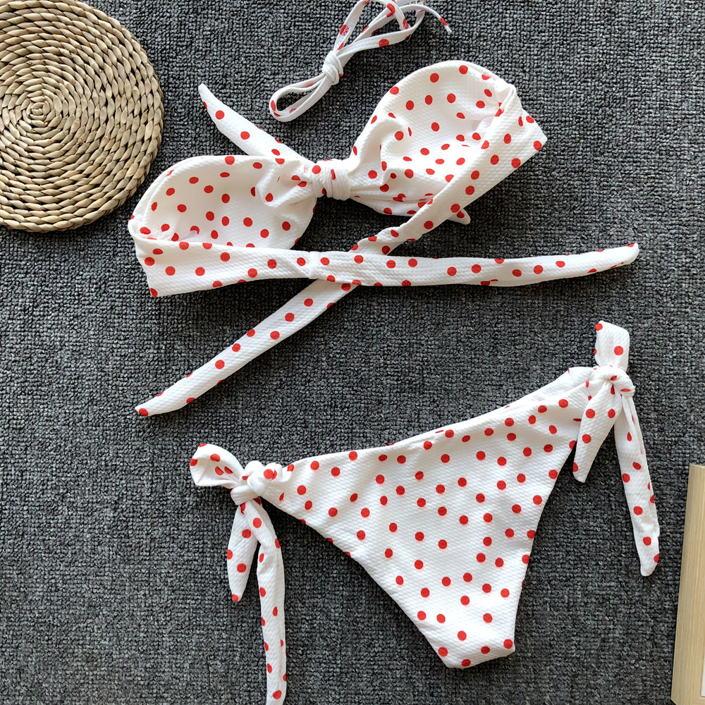   ladies swimsuit polka dot printing sexy bikini split bikini NSDA1210