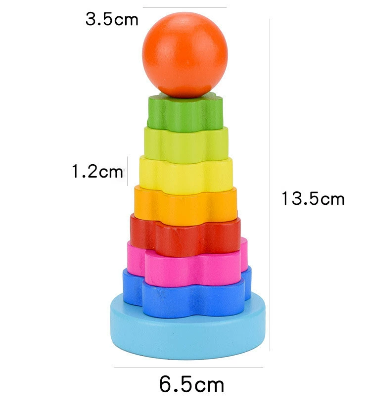 Красивый деревянный развивающий конструктор, башня, Jenga, кольца,