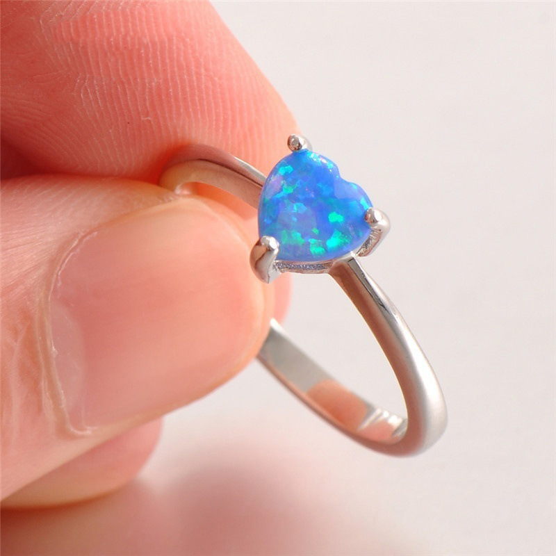 Fashion Heart Shape Alloy Plating Artificial Gemstones Womenu0027S Rings
