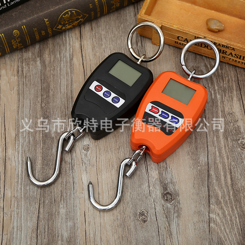 迷你便携塑料手提电子秤 精准吊钩行李秤定制批发带夜光快递秤