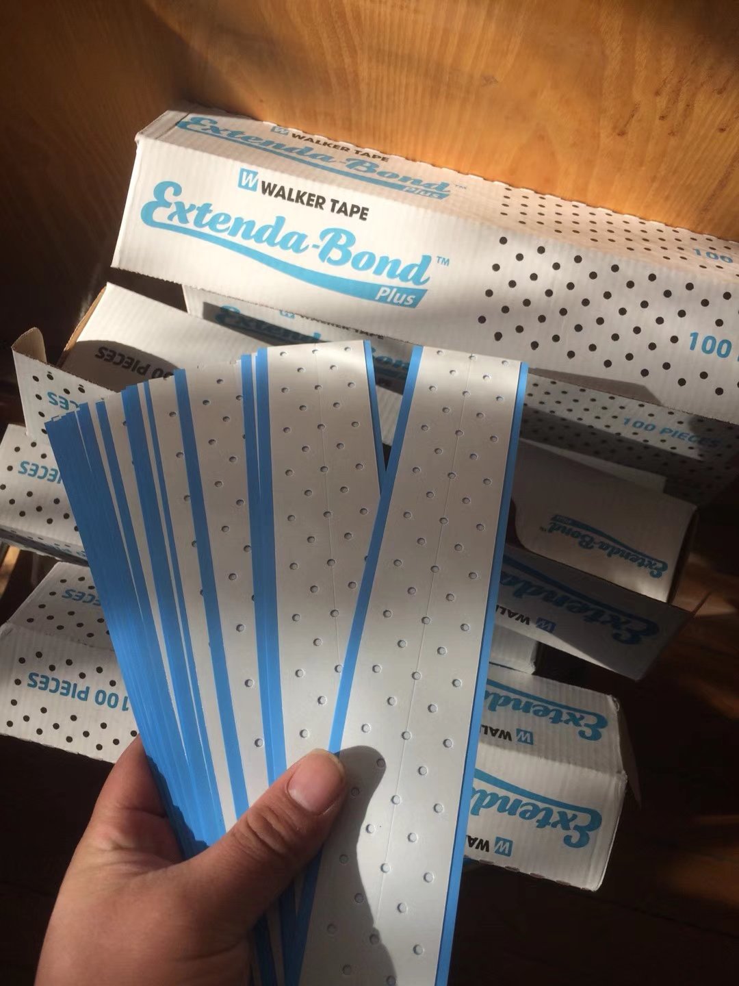 美国进口假发织发补发专用优质双面胶片小孔胶条假发双面胶片