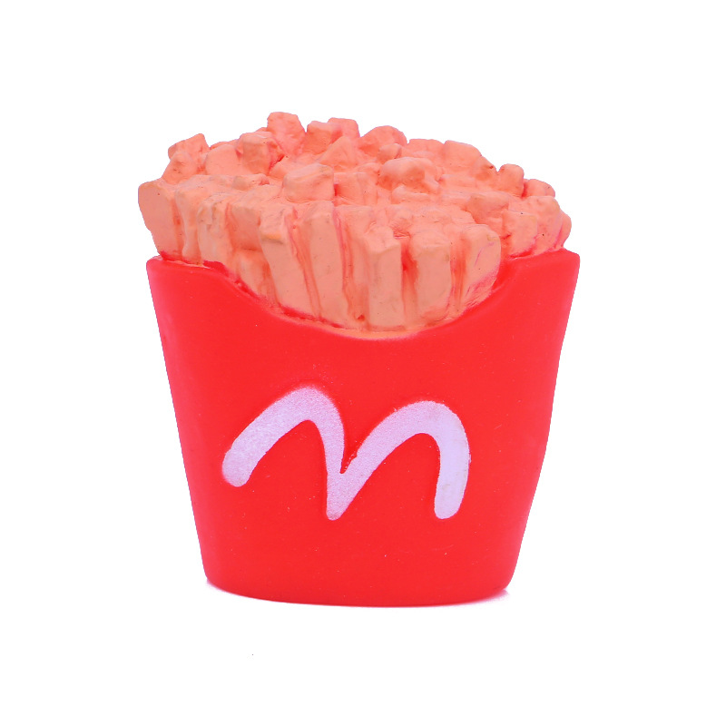 Fábrica al por mayor de vinilo mascota juego simulación papas fritas perro molar diente limpieza juguete peluche Golden Retriever perro juguete
