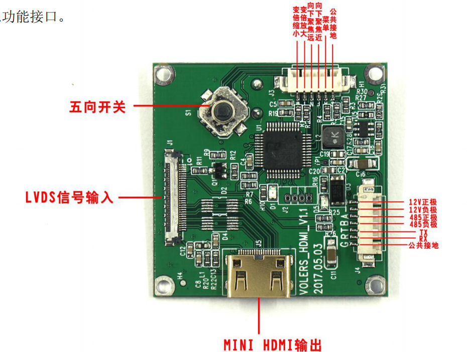锐视通4K编码版 高清控制板 FCB-CR8530/ER8550 CR8300专用控制板