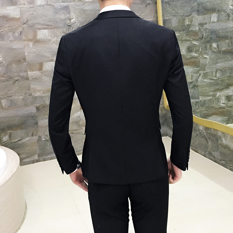 Traje de los hombres traje de tres piezas de los hombres Delgado traje casual coreano moda novio vestido de novia mejor Hombre Ropa