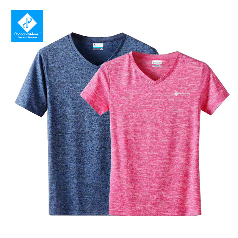 庫伯戶外夏季情侶男女運動健身速幹t恤休閑透氣吸汗短袖定制印字