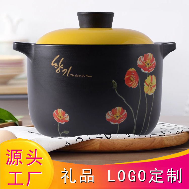 High temperature resistance Ceramic pot Health soup Casserole LOGO Print gift Manufactor wholesale Casserole Soup