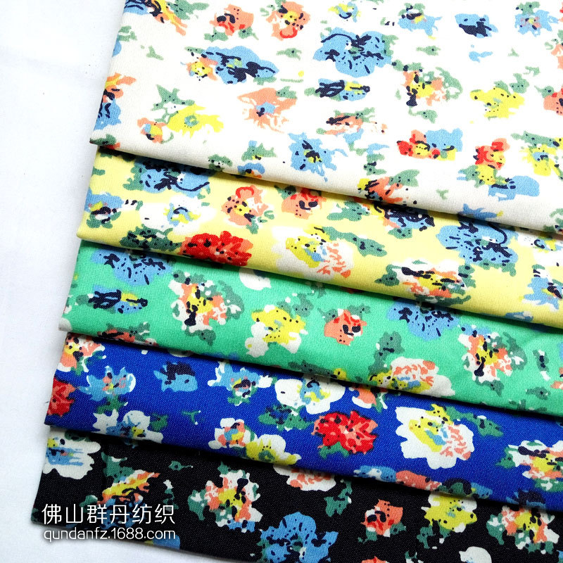 涤氨印花布 斜纹仿牛仔印花数码印染 斜纹塑腰裙箱包鞋材手袋面料