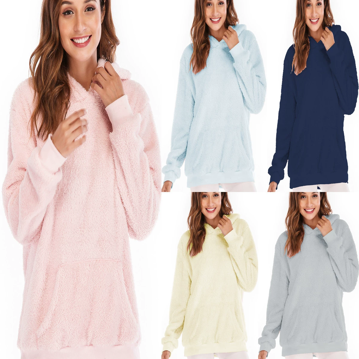 2018 трансграничная женская одежда Amazon желает, женская одежда, взрывы, осень и зима, теплый свитер Мао, двусторонний плюшевый свитер