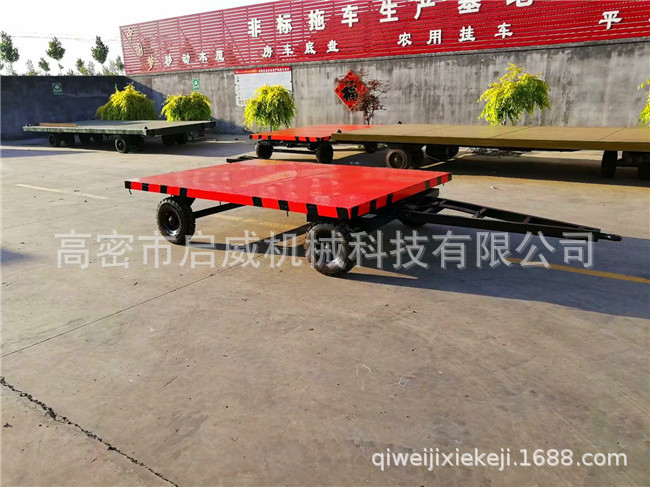 2吨平板拖车货物运转车 厂家非标拖车 牵引运输平板车厂家供应