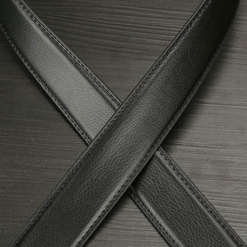 Men's 3.5CM two-layer leather belt body men's belt automatic buckle headless cowhide strip manufacturer wholesale