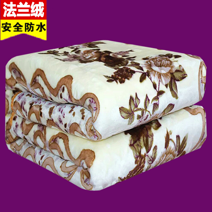 双人双温双控电褥子法兰绒印花电热毯三人家用加大电热毯|ru